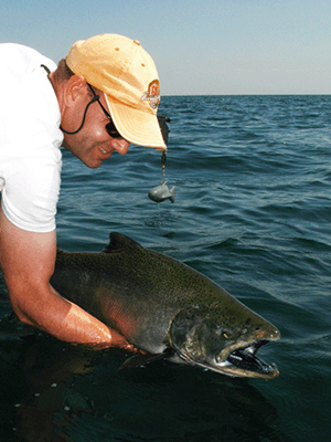 Angler releasing fish